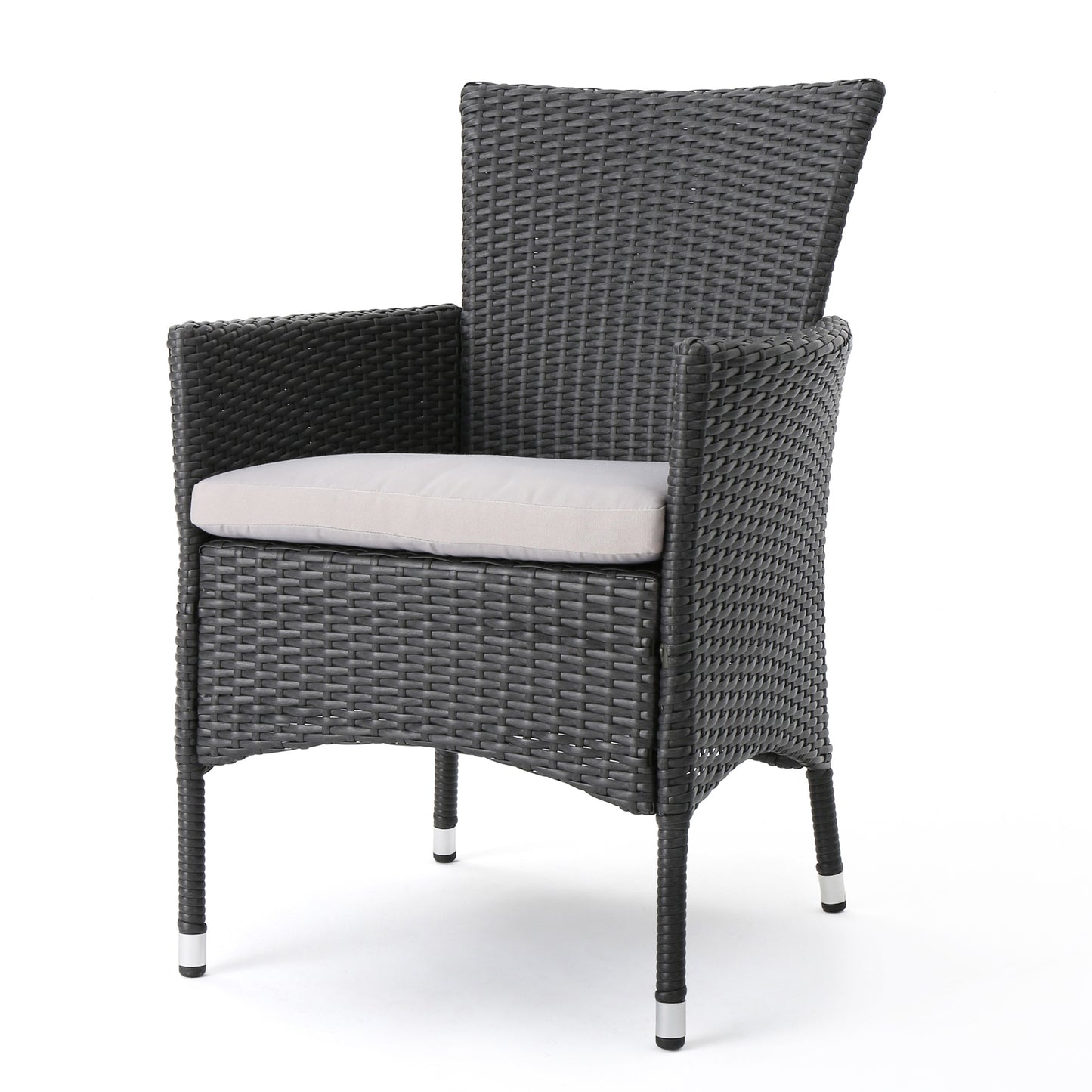 Malta Dining Chair Set of 2 - Grey Wicker Patio Furniture