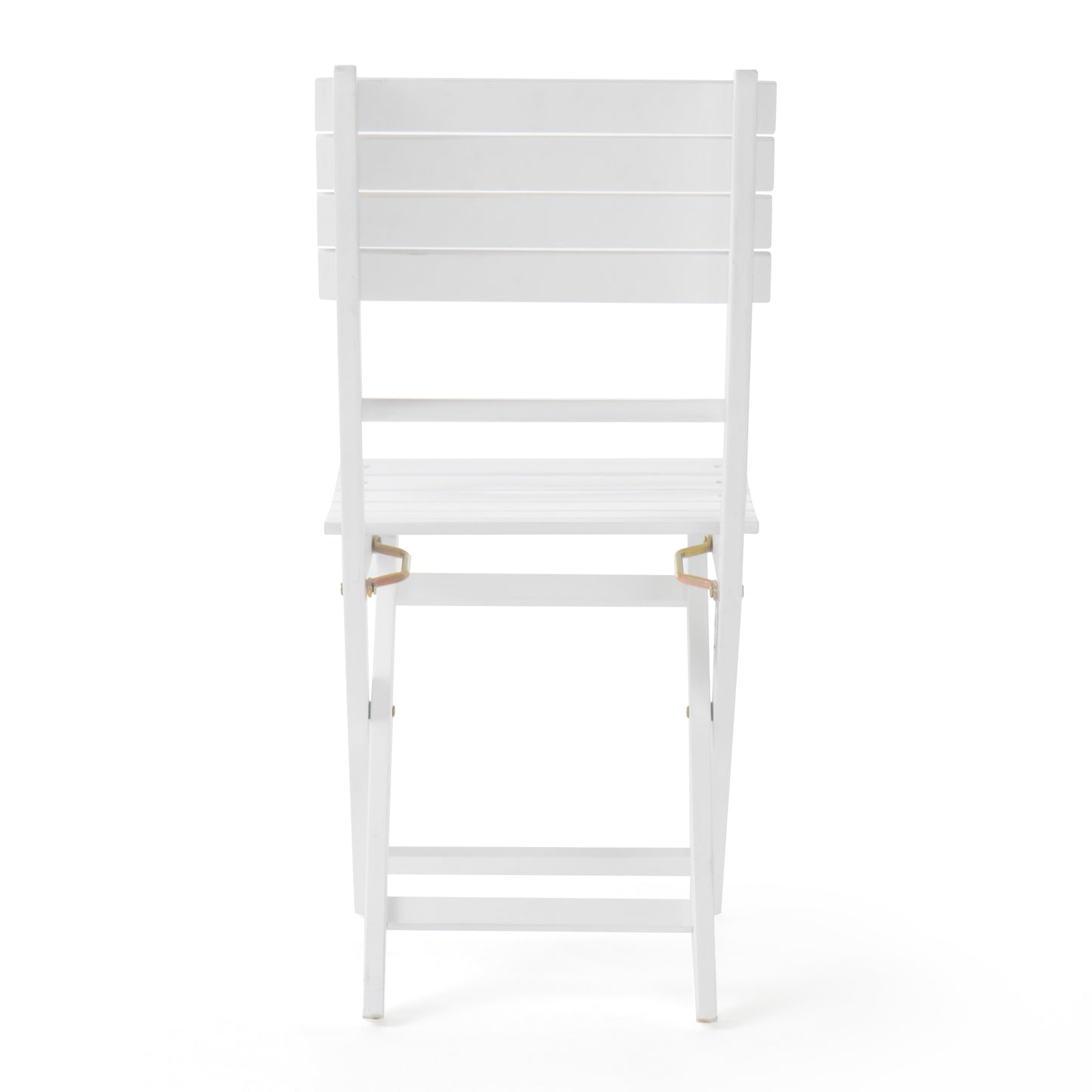 White Acacia Wood Folding Patio Chairs - Set of 2