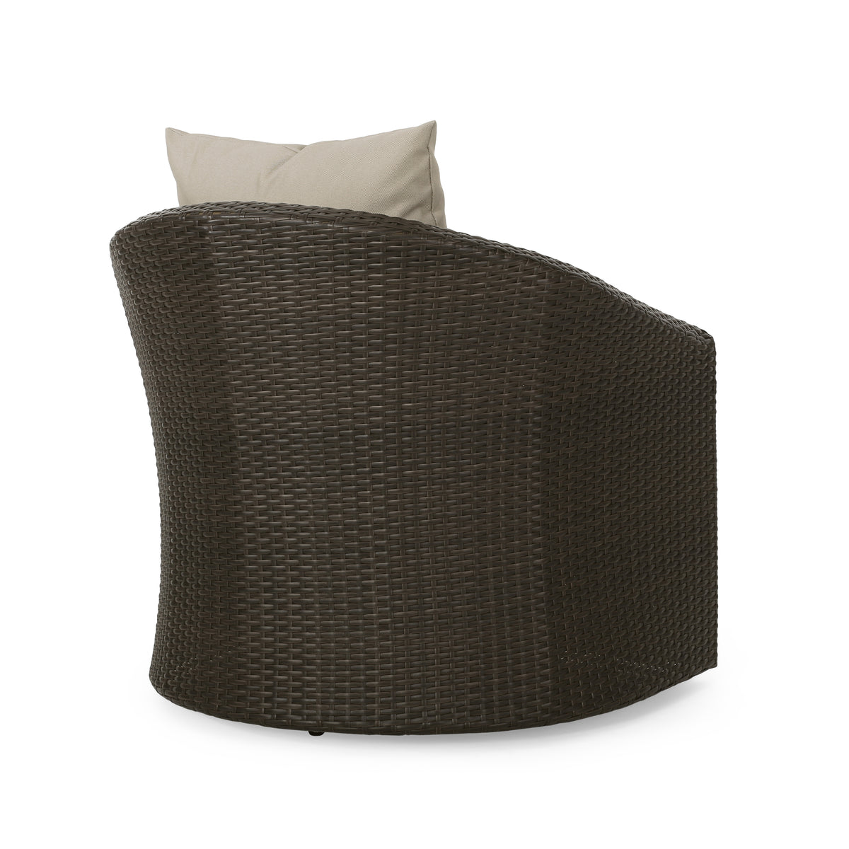 Khaki Brown Aluminum Wicker Patio Chair - Durable Outdoor Seating
