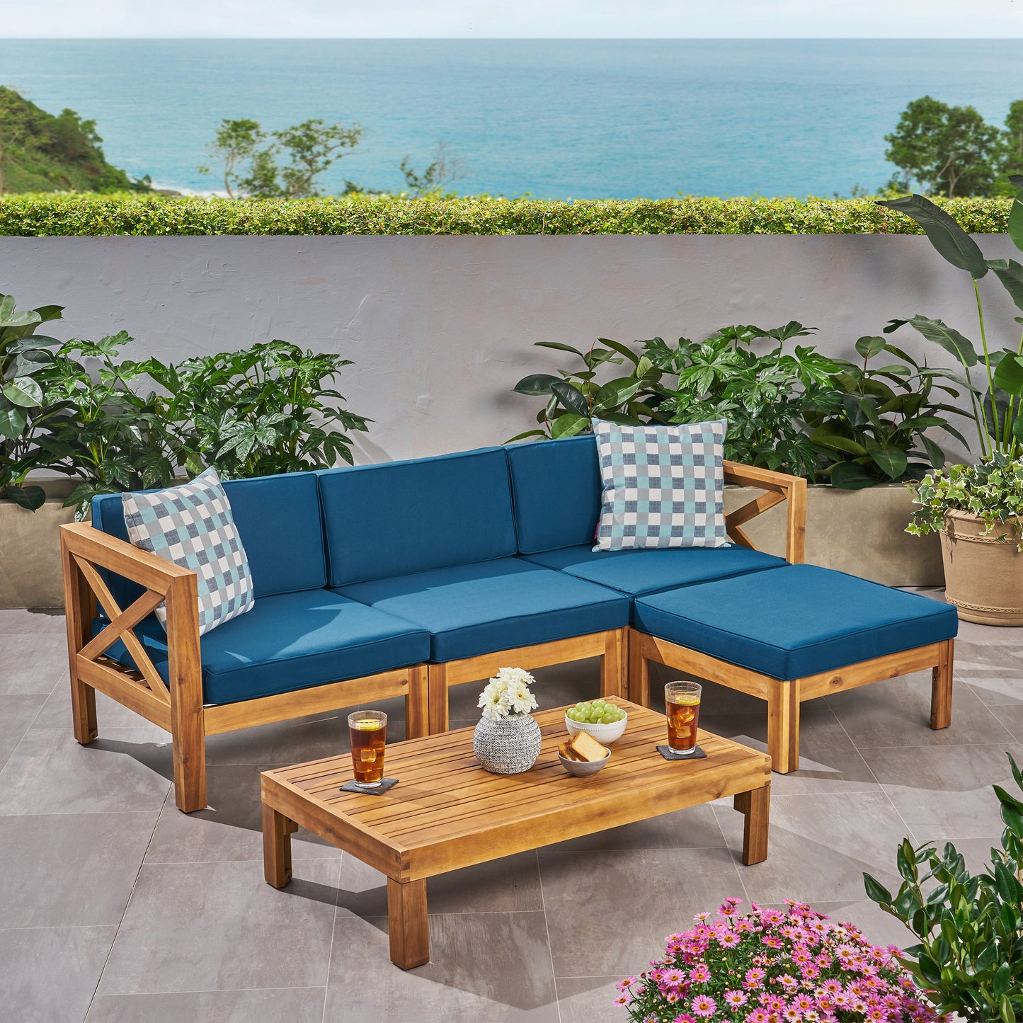 ALCOVE LSHAPE SOFA SET,TEAK