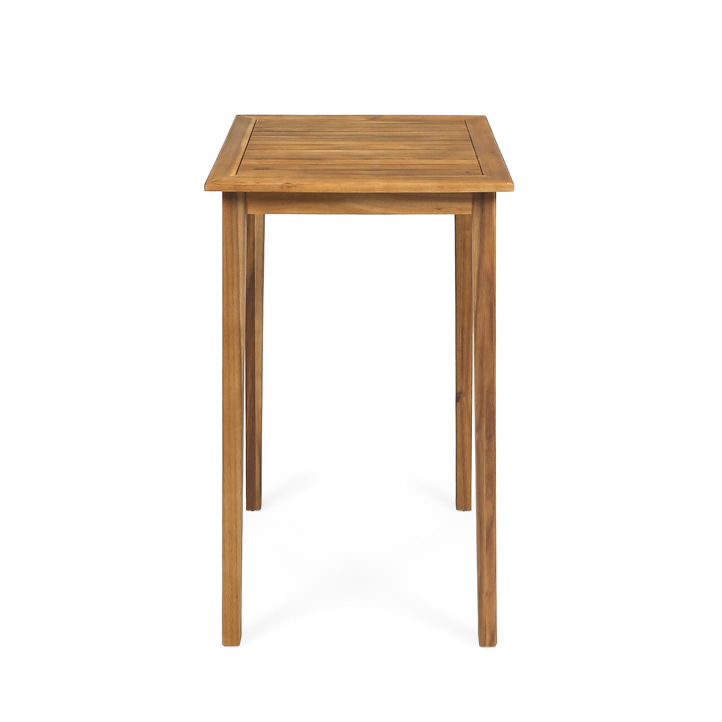 Outdoor Acacia Wood Bar Table - Teak Finish, 26" Square