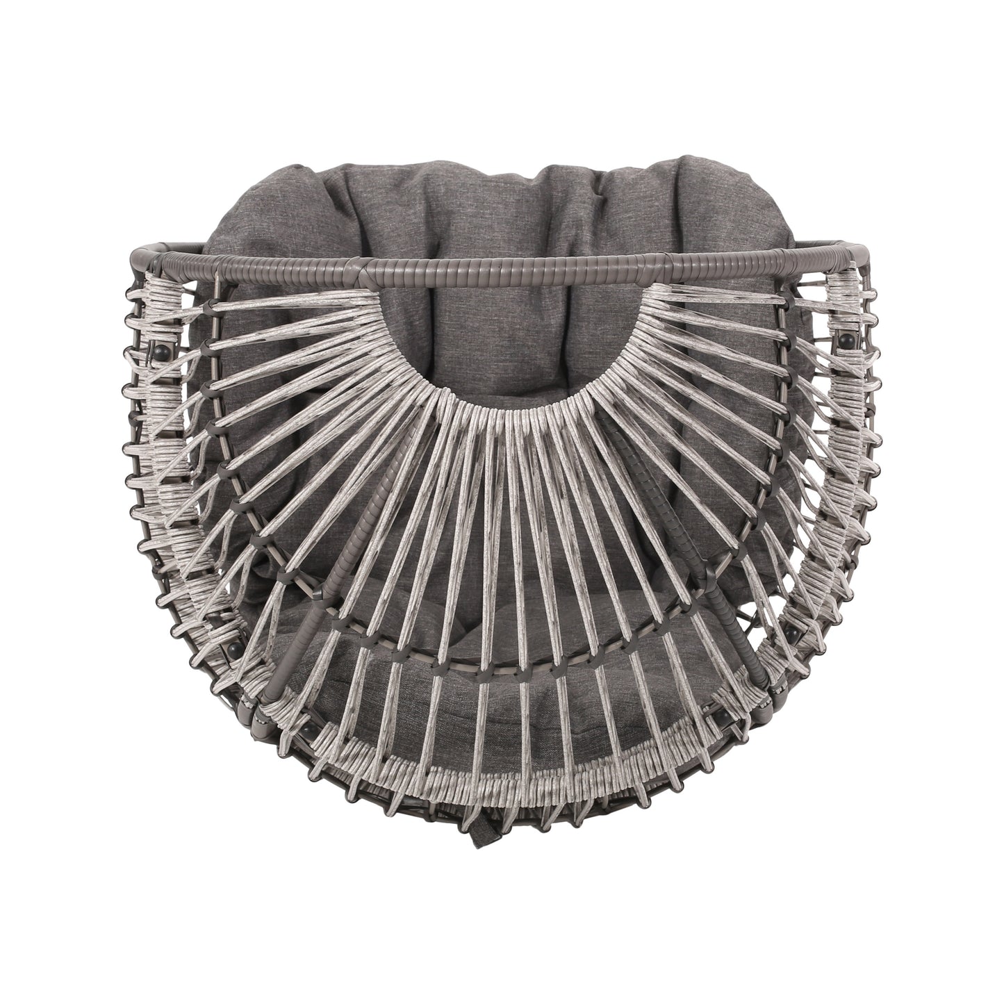 Grey Taupe Swivel Patio Egg Chair - Outdoor Lounge