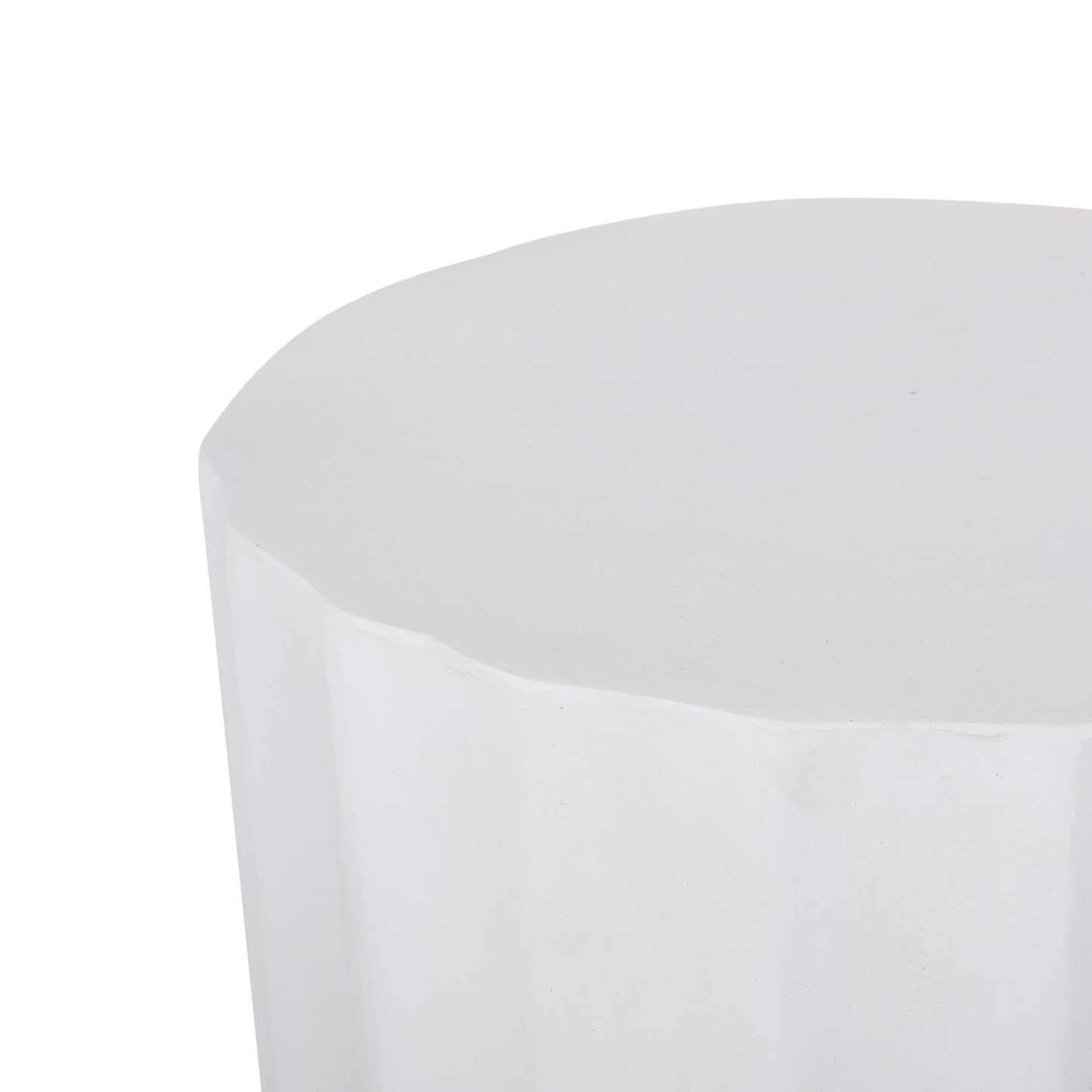 Round Outdoor Side Table - Antique White Magnesium Oxide