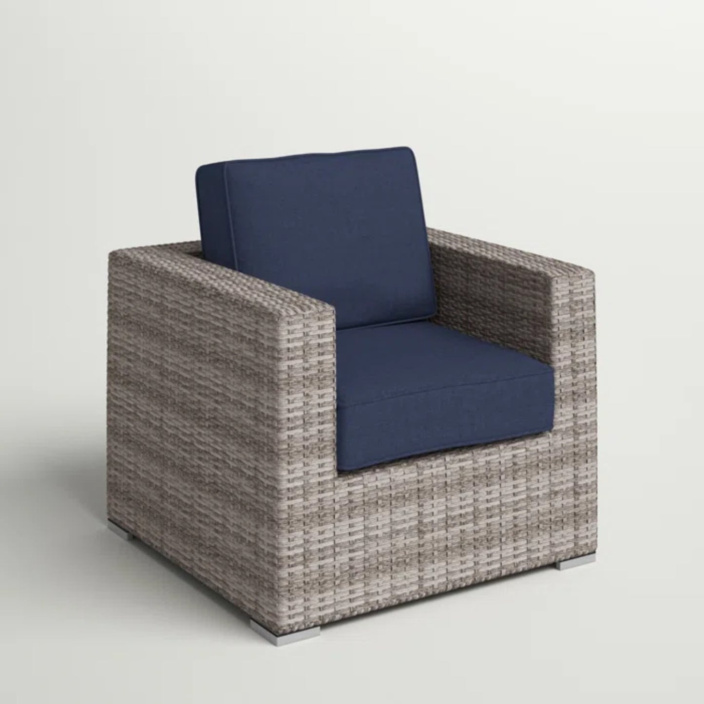 wicker club chair GREY