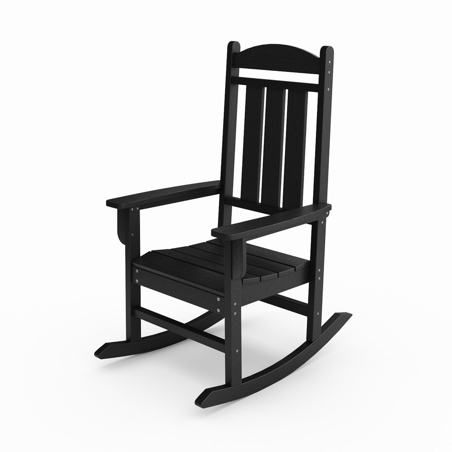 Black Traditional Rocker & Glider Set - Weather Resistant HDPE