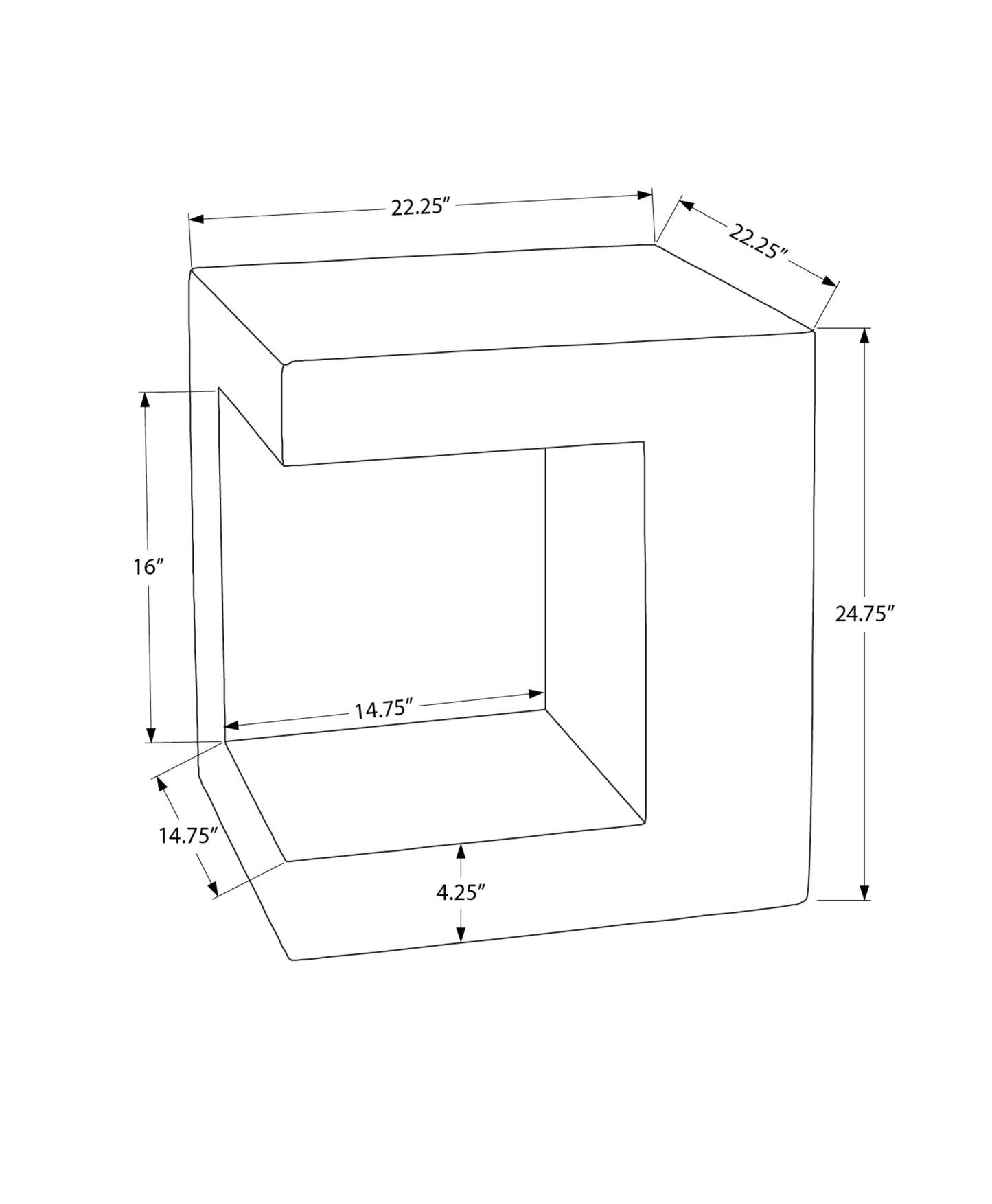 Black Magnesium Oxide Accent Table - 25"H Side Table