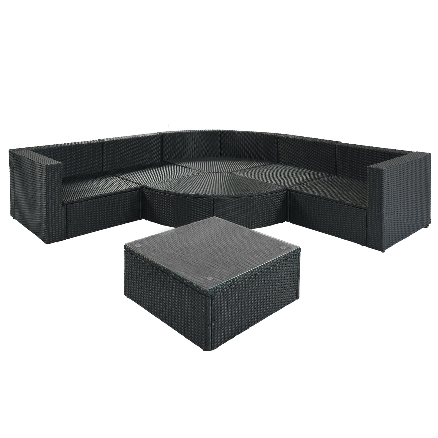 Gray Wicker Patio Sofa Set for Garden or Poolside Living