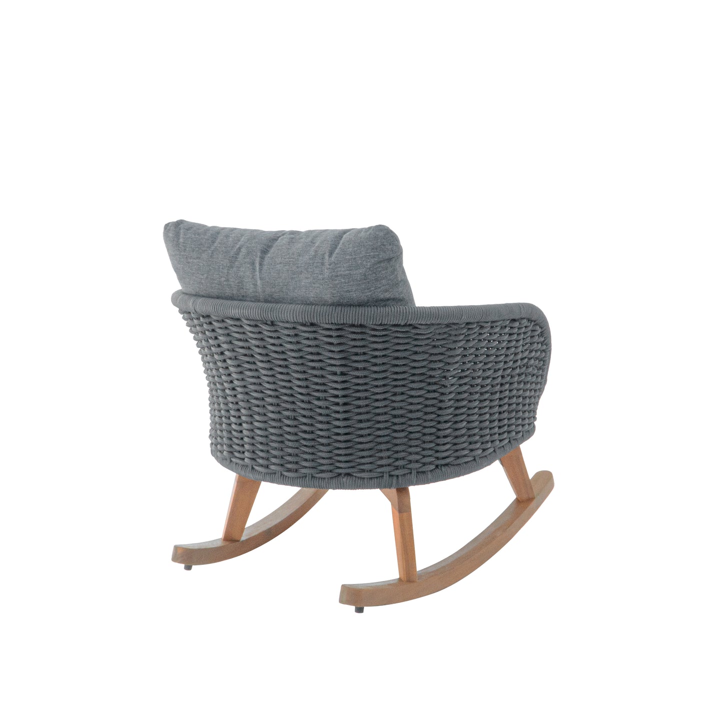 Gray Wicker Rocking Chair - Outdoor Patio Seating
