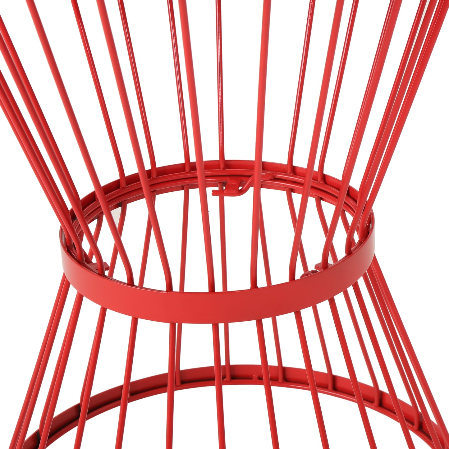 Red Stainless Steel Outdoor Side Table - 16 Inch