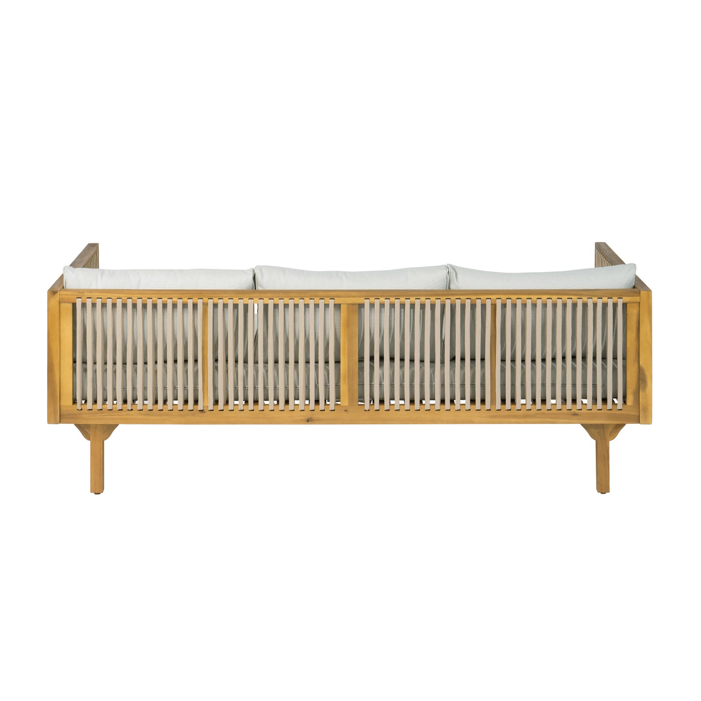 Light Brown Acacia Wood Patio Sofa - Outdoor Seating
