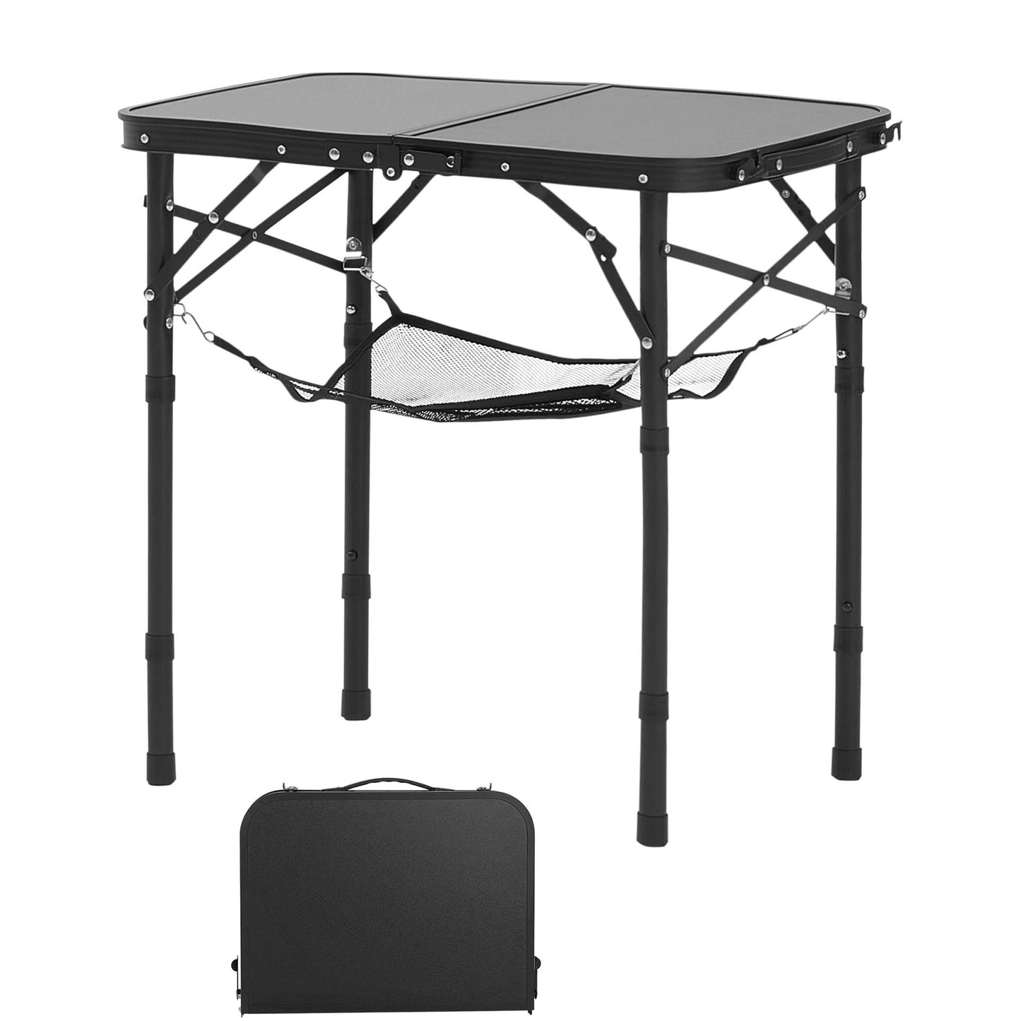 2ft Folding Portable Camping Table Aluminum Outdoor Table Adjustable Height