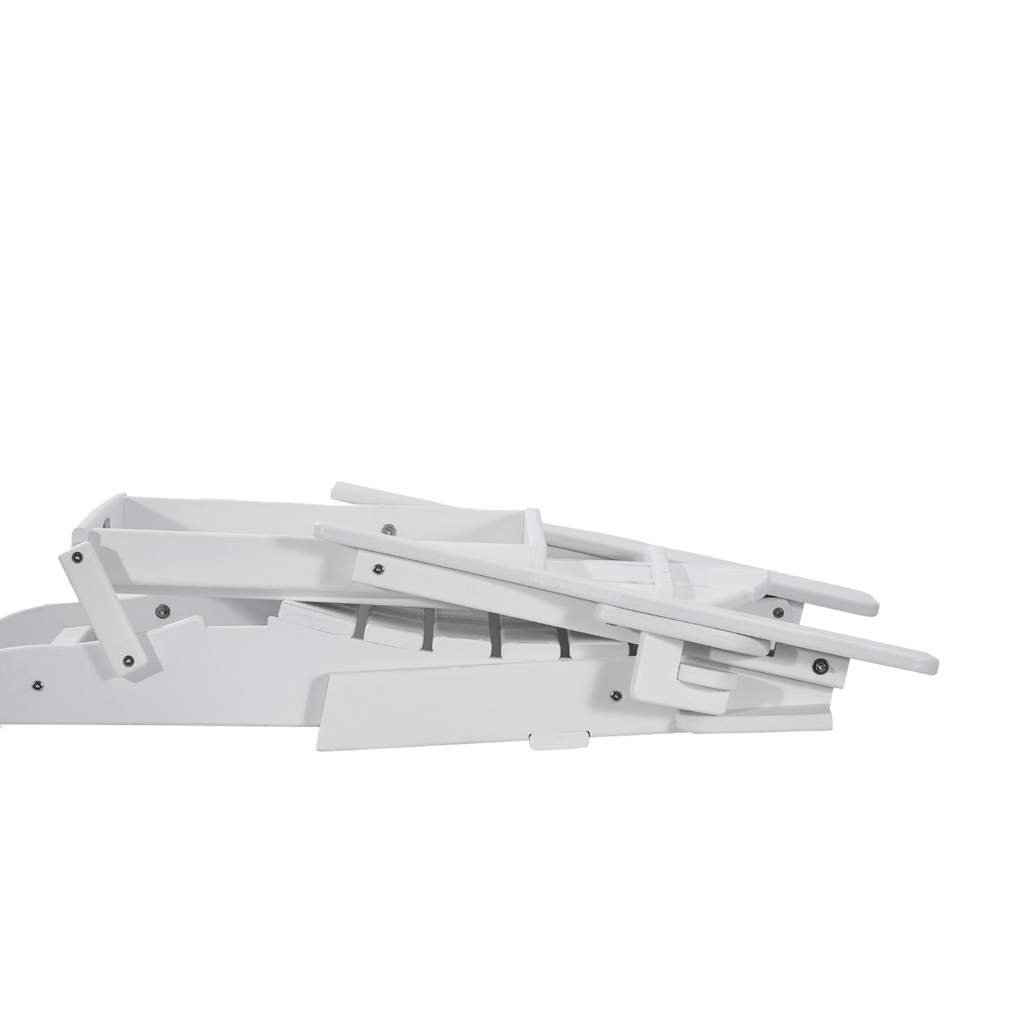 Folding Adirondack Chairs Set of 2 - White HDPE Weather Resistant for Outdoor