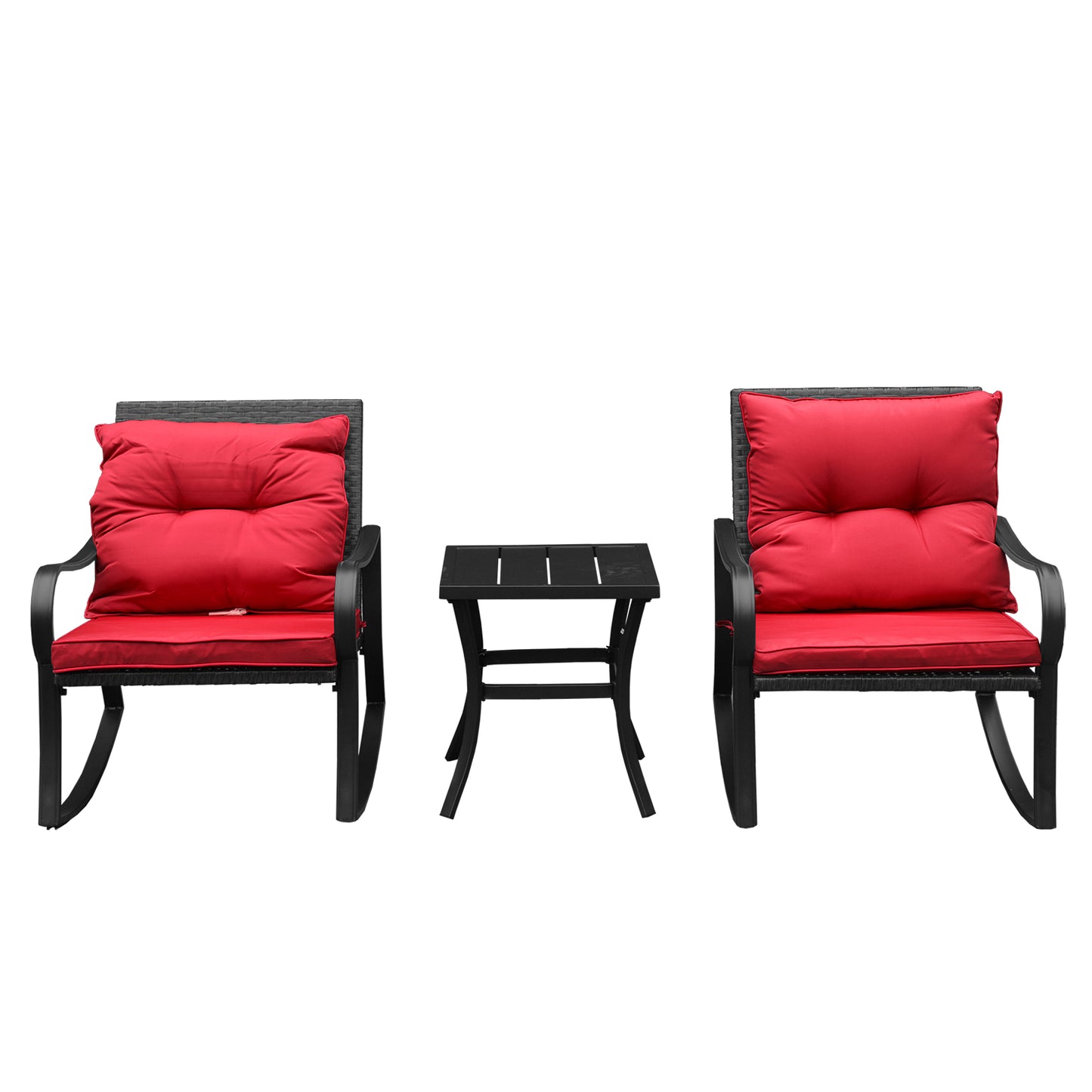 Metal 2 - Person Outdoor Patio Rocking Seating Group with Cushions