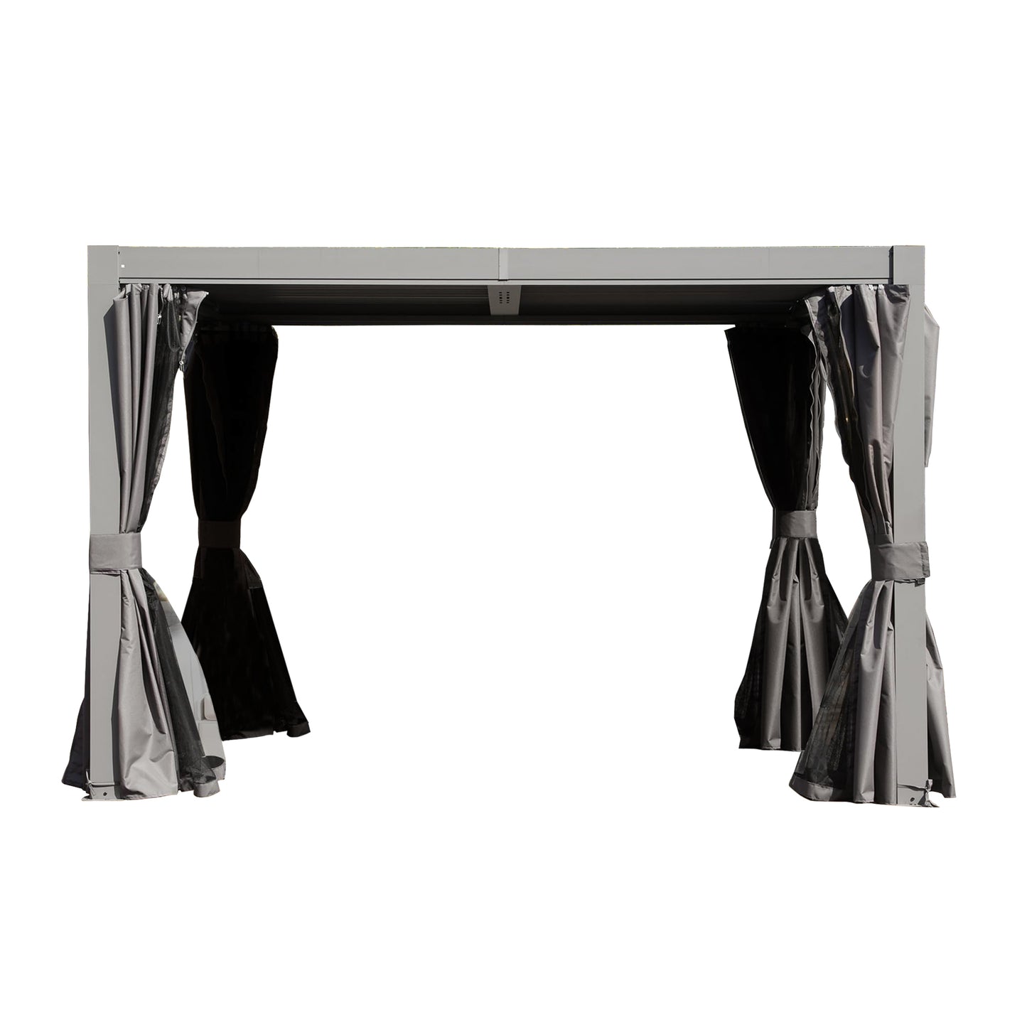 10x10 FT Outdoor Louvered Pergola with Adjustable Louvers-Gray