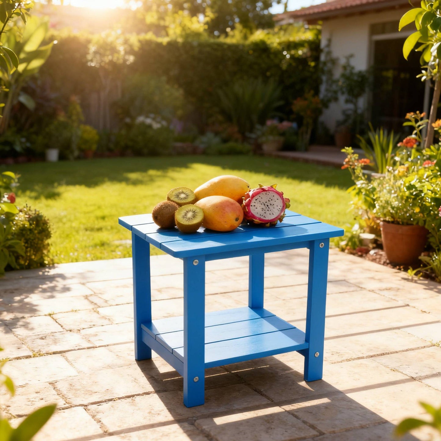 Stylish Side Table Perfect For Outdoor Yard Togethers Snacks & Cozy Afternoon Relaxation,HIPS material