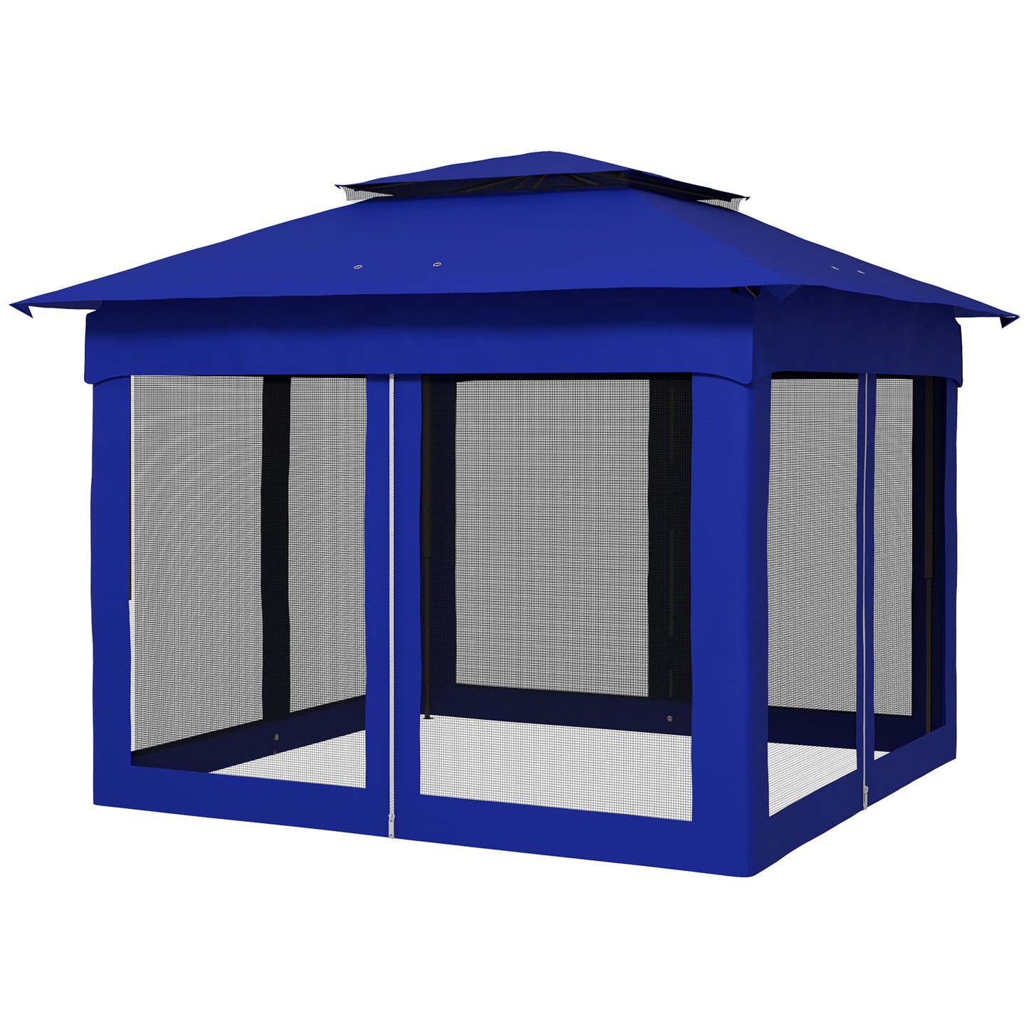 Blue Metal Pop Up Patio Gazebo for Garden or Poolside Shade