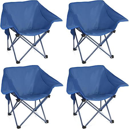 4 Pack Portable Camping Chair Compact Collapsible Outdoor Folding Sports Chairs for Adults Heavy Duty Camp Sporting Events Park Lawn 400 Lbs