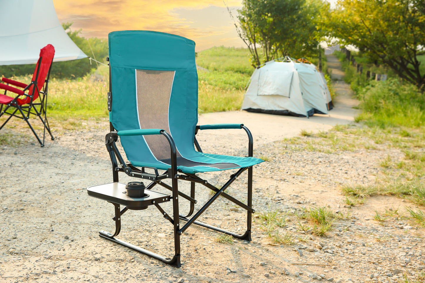 Camping Directors Chair, Heavy Duty,Oversized Portable Folding Chair with Side Table, Pocket for Beach, Fishing,Trip,Picnic,Lawn
Blue