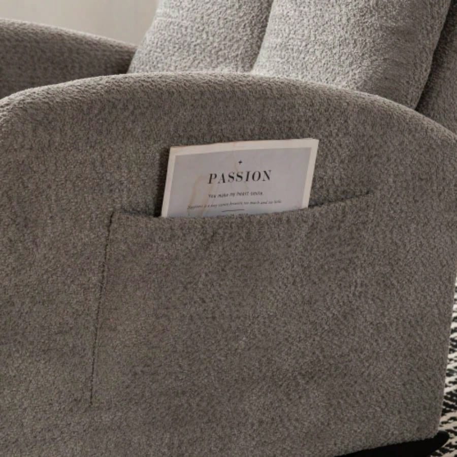 Accent Rocking Chair with Footrest High Back Rubber Wood Rocking Bedroom Living Space