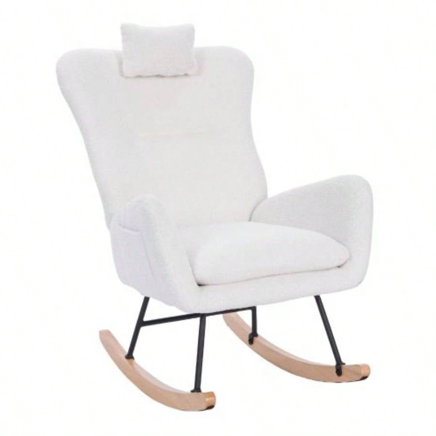 Upholstered Nursery Rocking Chair - Dark Gray Comfort Seat