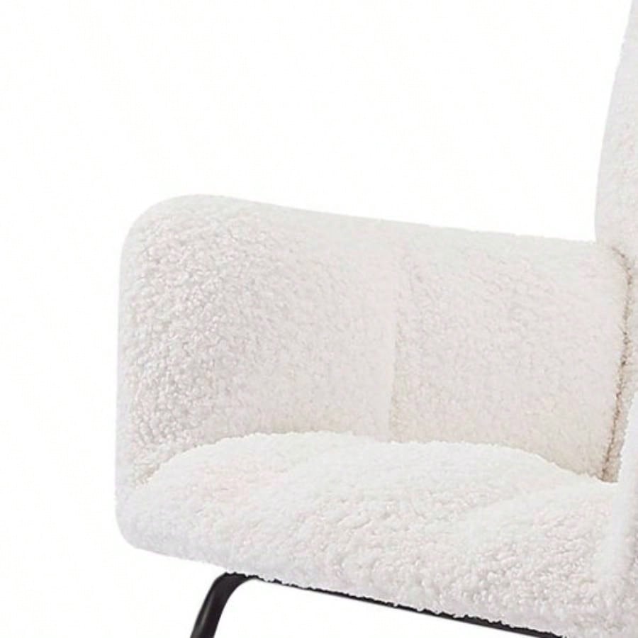 Comfy Upholstered Lounge Chair Rocking Chair with High Backrest, Nursing, Reading, Napping