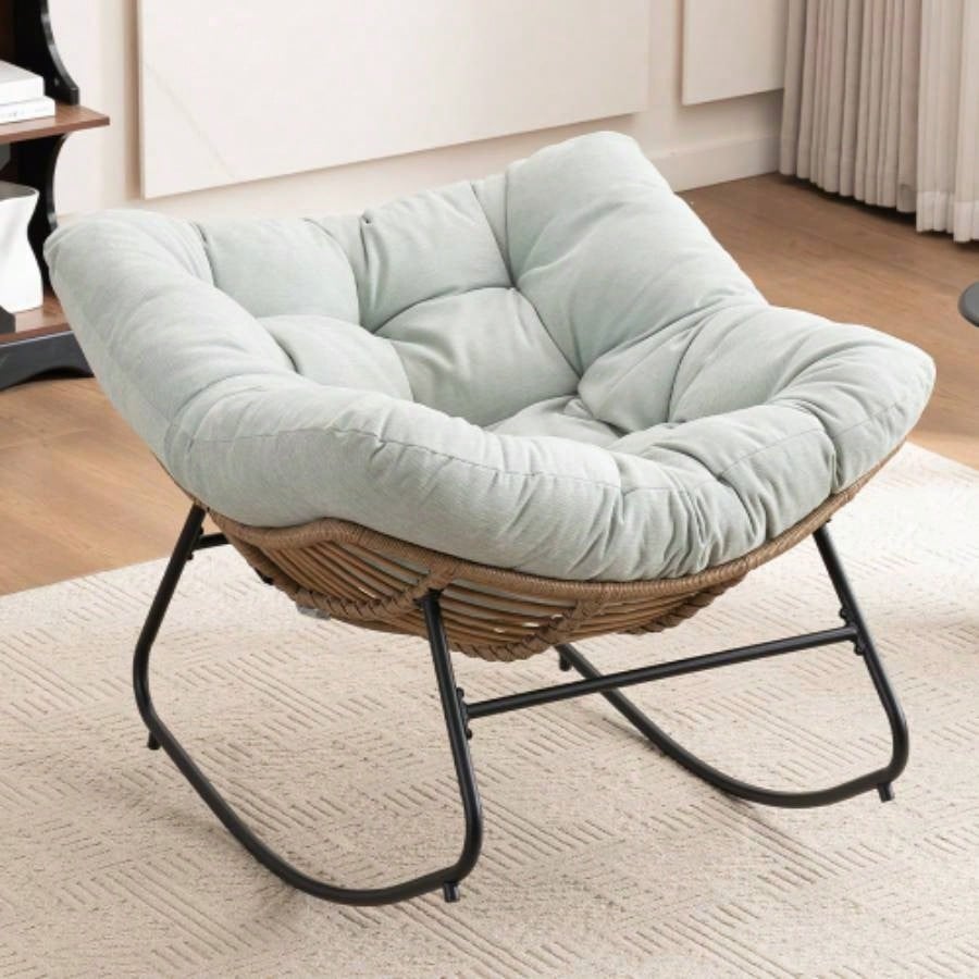 Rocking Chair, Chenille Upholstered Accent Chair, Modern Nursery Rocking Chair Living Room, Bedroom, Apartment