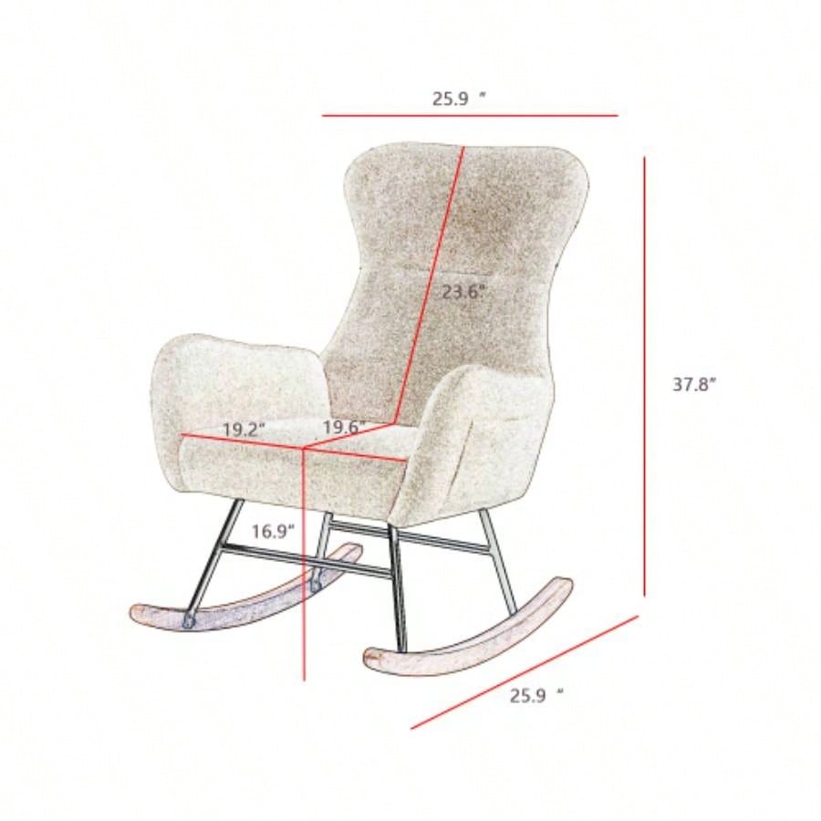 teddy fabric rocking chair