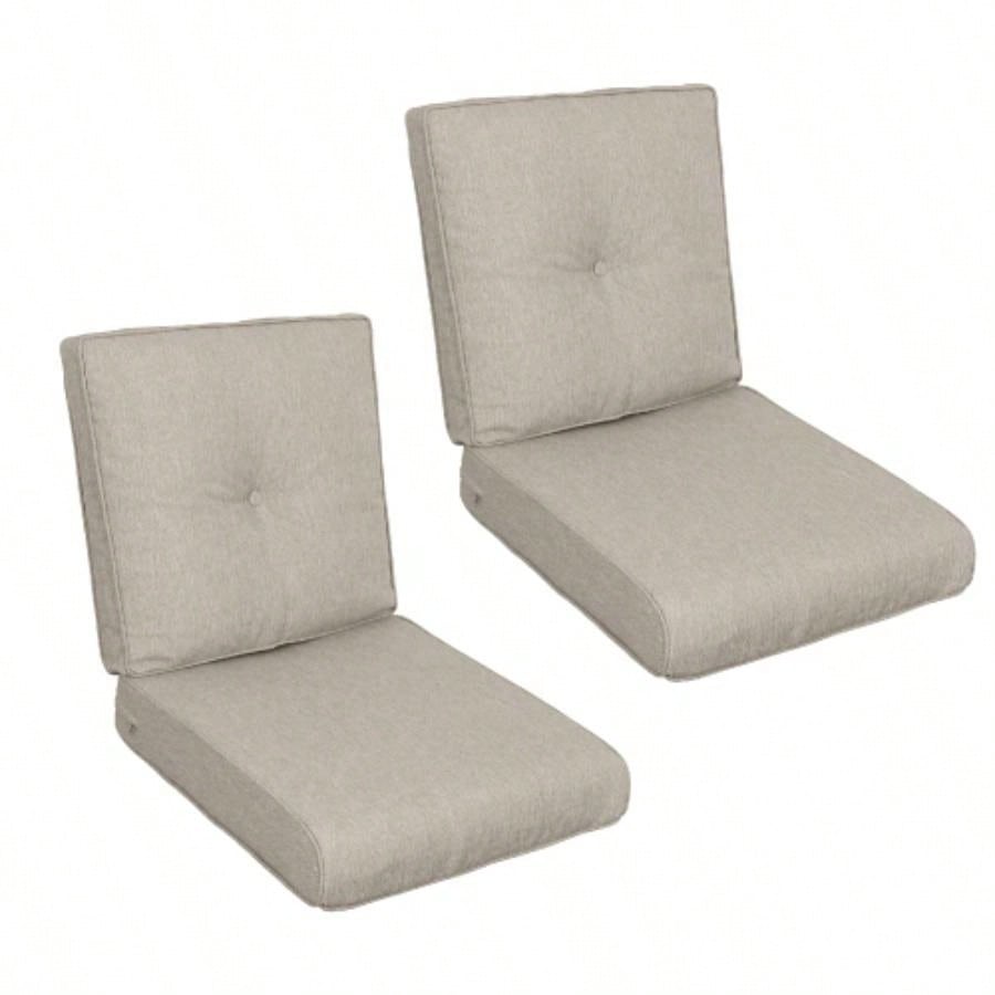 2 Pcs Set High Back Patio Chair Cushions, Tufted Rocking Chair Cushions, Adirondack Cushions Garden Porch Home Office Chair Use, 44x 22x 4 2 Pack - Beige