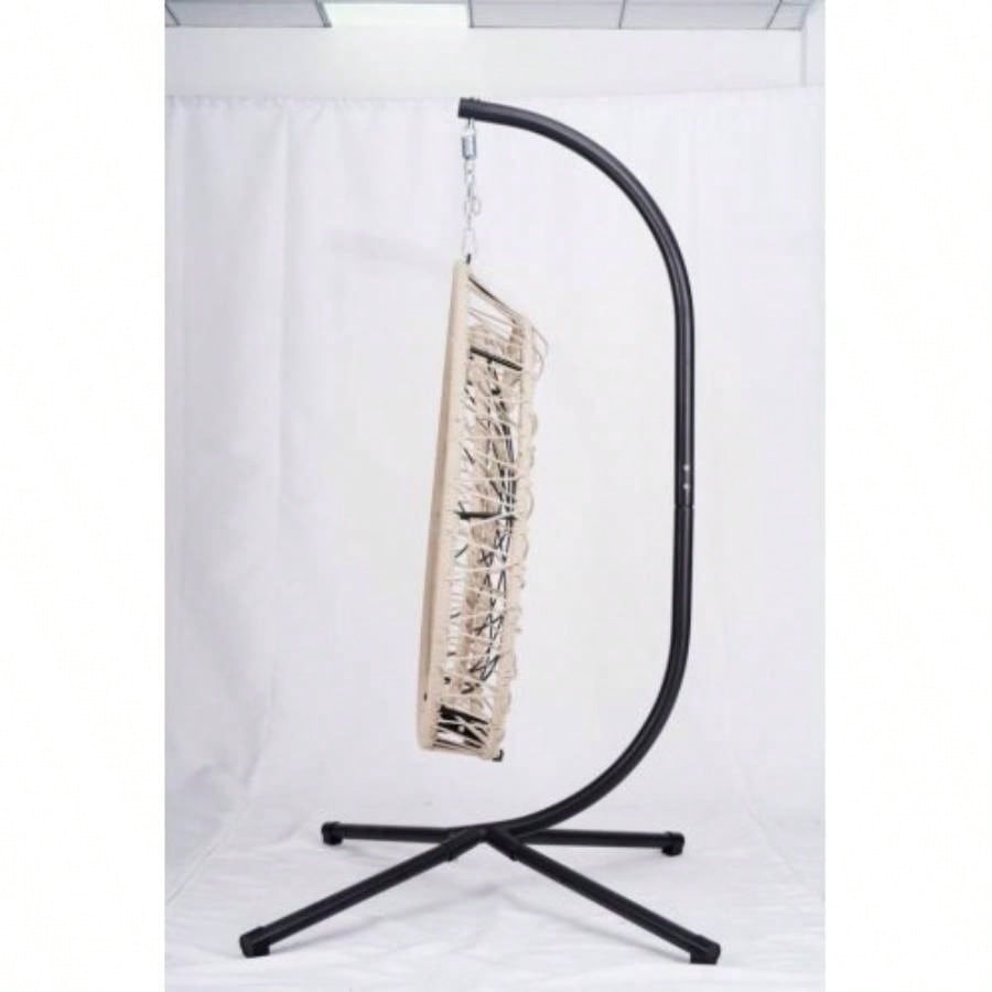 Outdoor - shaped Hanging Chair with Stand, Patio - shaped Swing Chair, Indoor Rocking Chair, Outdoor Hammock - shaped Chair, Beige