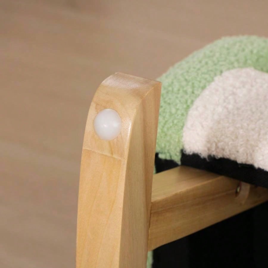 Qaba Kids Sofa, Rocking Toddler Sofa Chair with Solid Wooden Frame, Faux Lamb Fleece Fabric, Kids Arm Chair Nursery or Playroom, Ages 18 - 36 months, Green