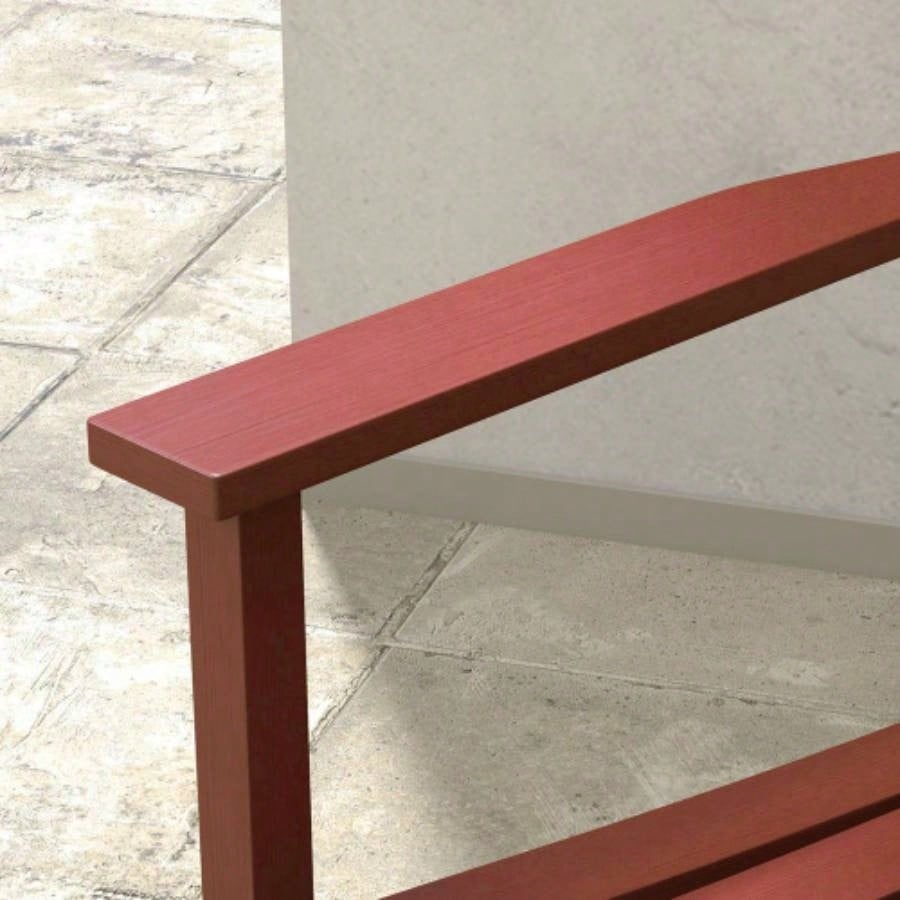 Outsunny Outdoor Rocking Chair Set of 2 with Side Table, Patio Wooden Rocking Chair with Smooth Armrests, High Back Garden, Balcony, Porch, Supports Up to 352 lbs. Wine Red