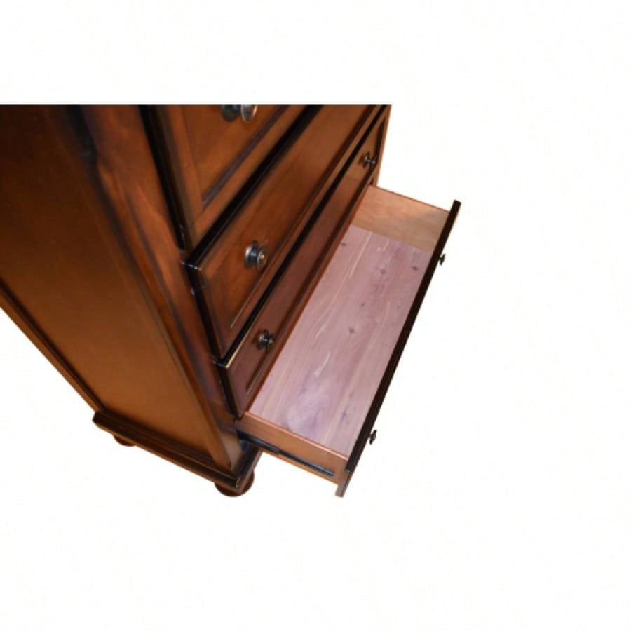 Chest Made with Wood in Dark Walnut Color