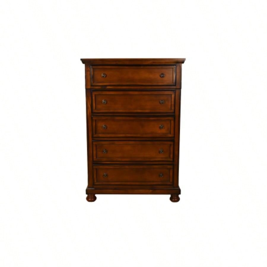 Chest Made with Wood in Dark Walnut Color