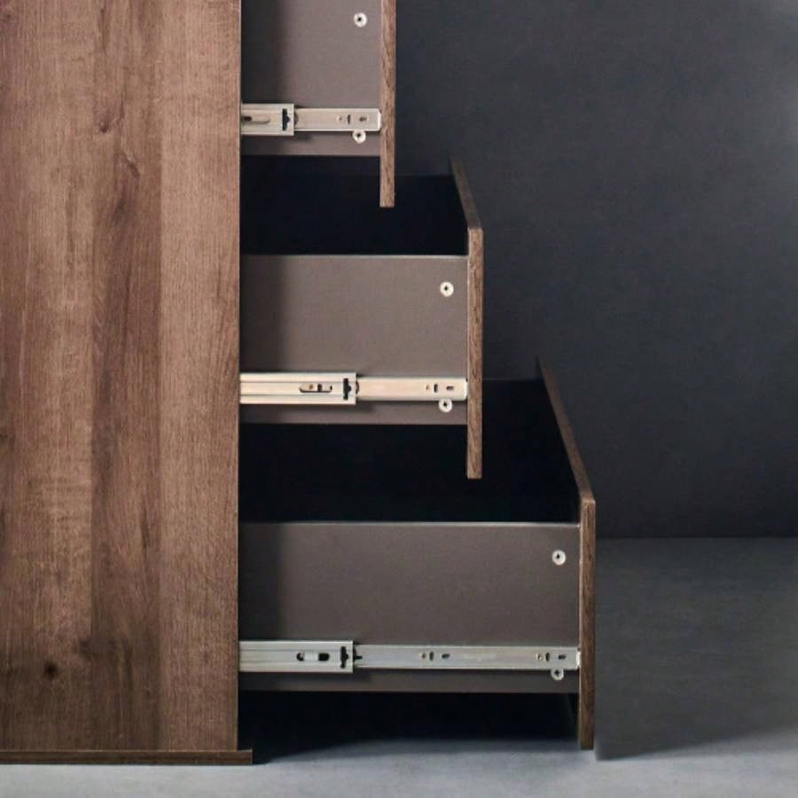 Liv Four - Drawer Contemporary Wood Chest in Walnut Brown