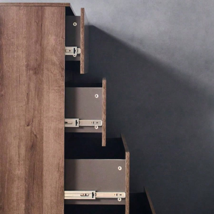 Liv Four - Drawer Contemporary Wood Chest in Walnut Brown