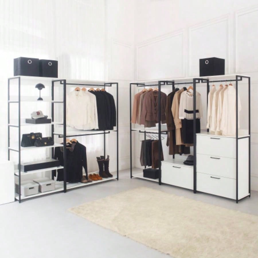 Fiona Wood and Metal Walk - in Closet with Five Shelves
