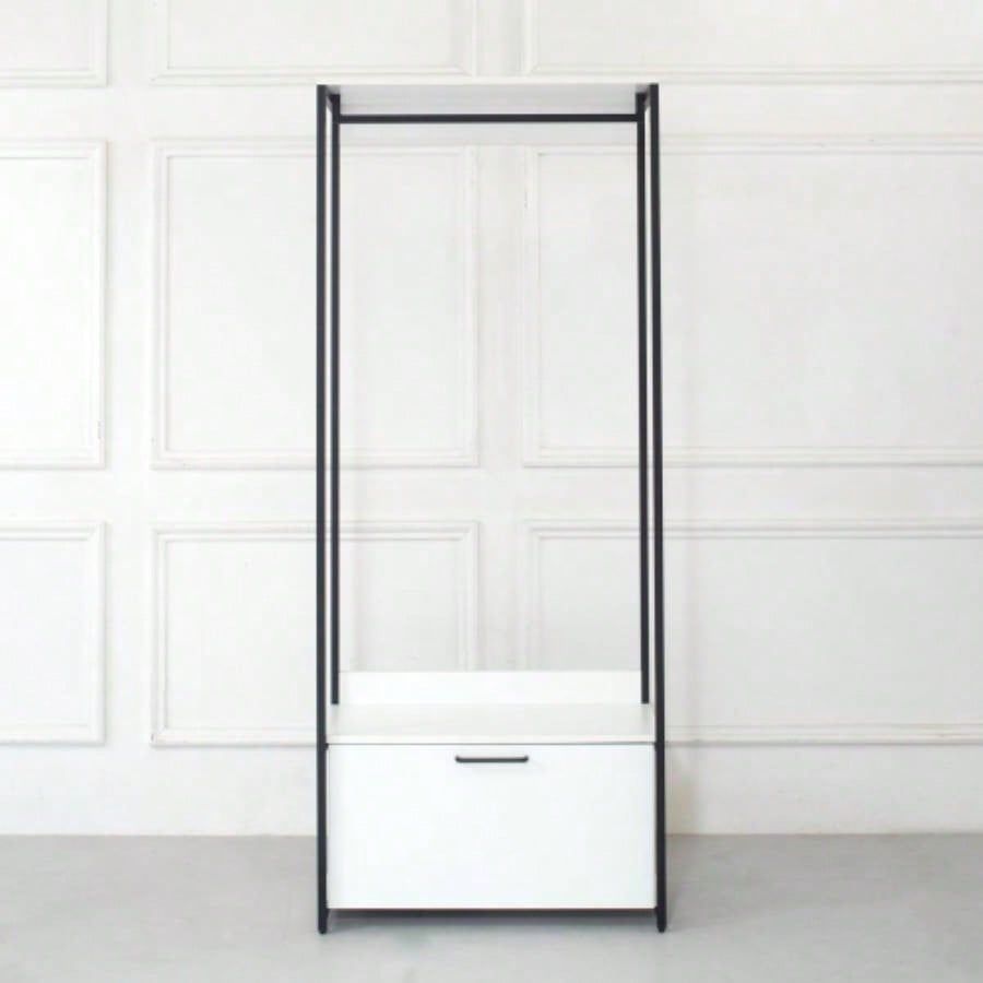 Fiona Wood and Metal Walk - in Closet with One Drawer