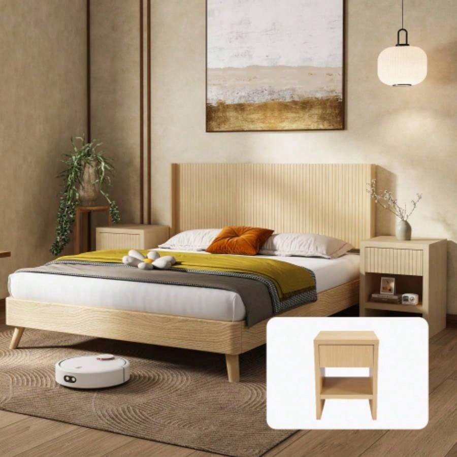 Wood Headboard King Size, 80.2 Wide Wooden King Headboard Only, Modern Farmhouse Headboards, Wall Mounted Fluted Panel, Wingback Boho Headboards, Natural