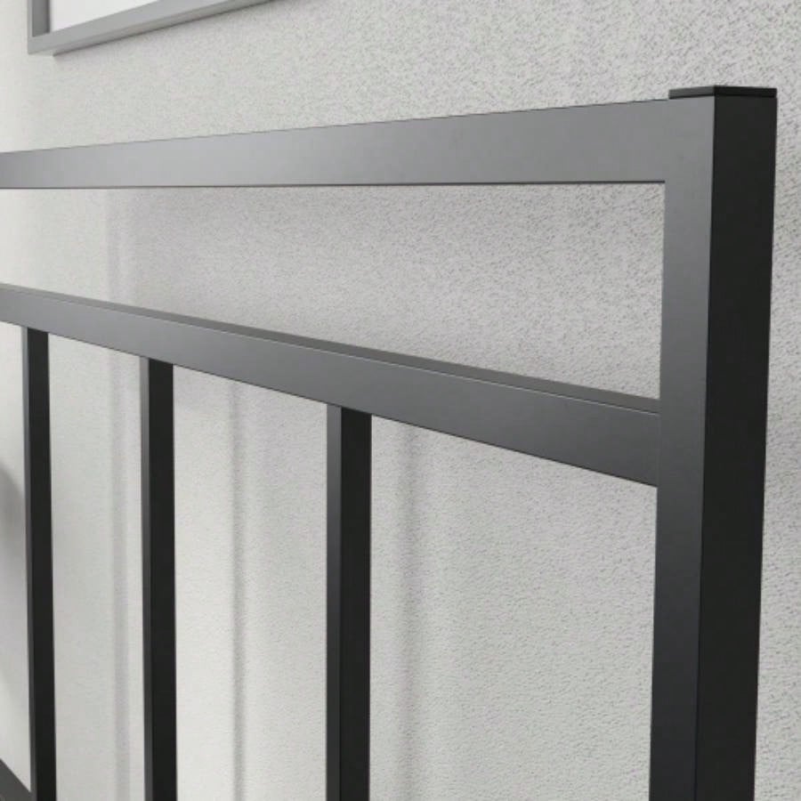 Twin Platform Bed With Headboard, Black