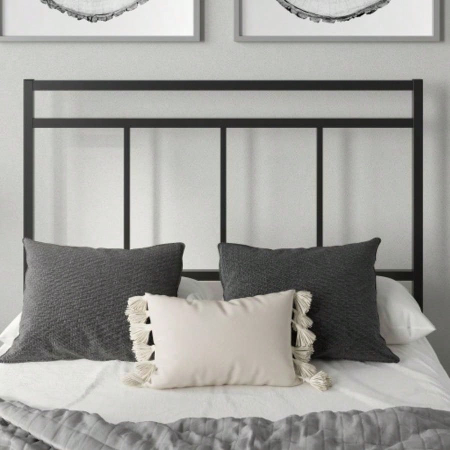 Twin Platform Bed With Headboard, Black