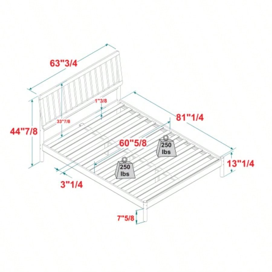 Mid - Modern Solid Wood Spindle Bed - Black