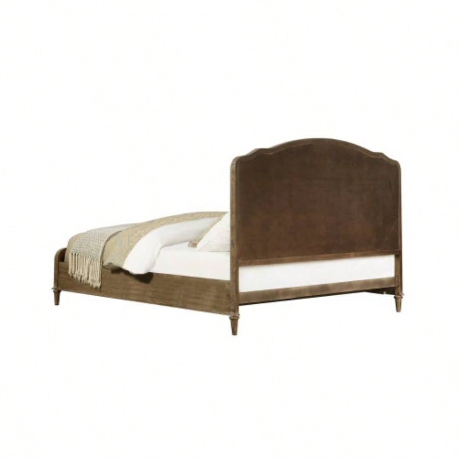 Brown King Upholstered Bed