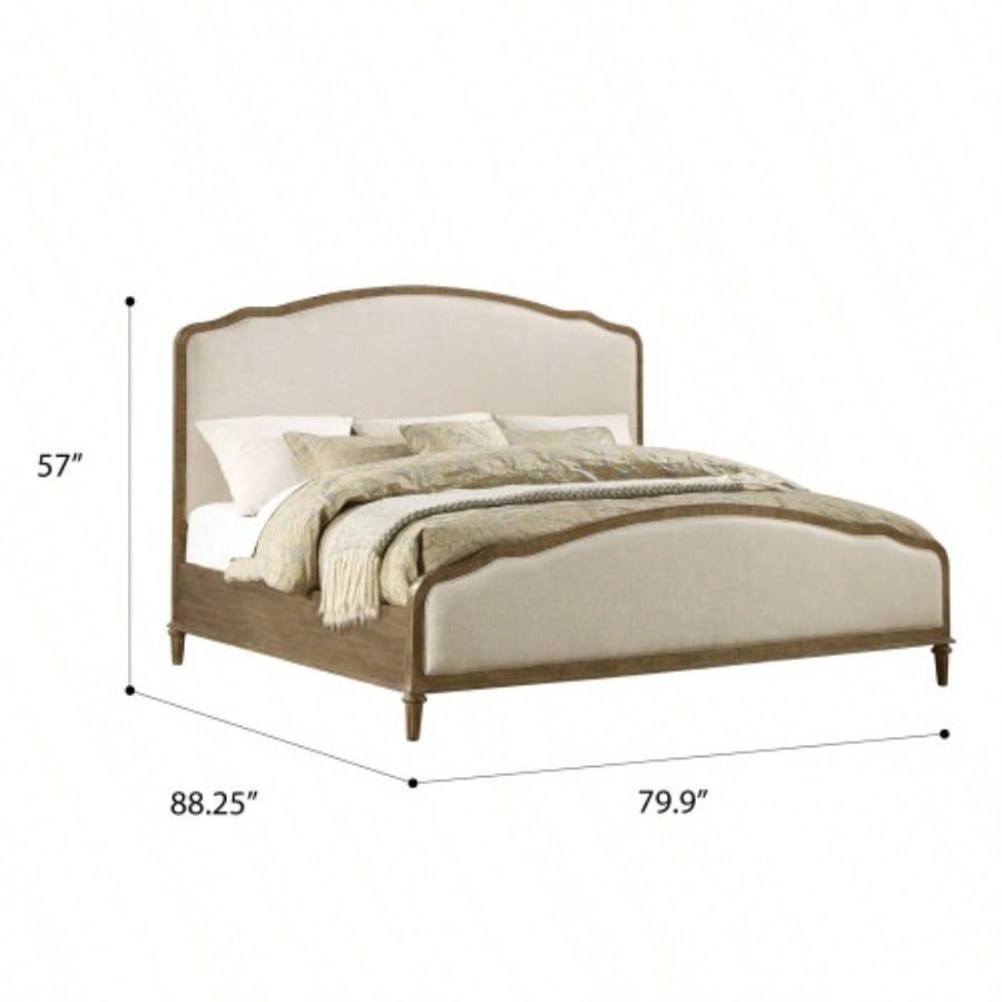 Brown King Upholstered Bed