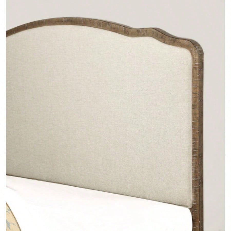 Brown King Upholstered Bed