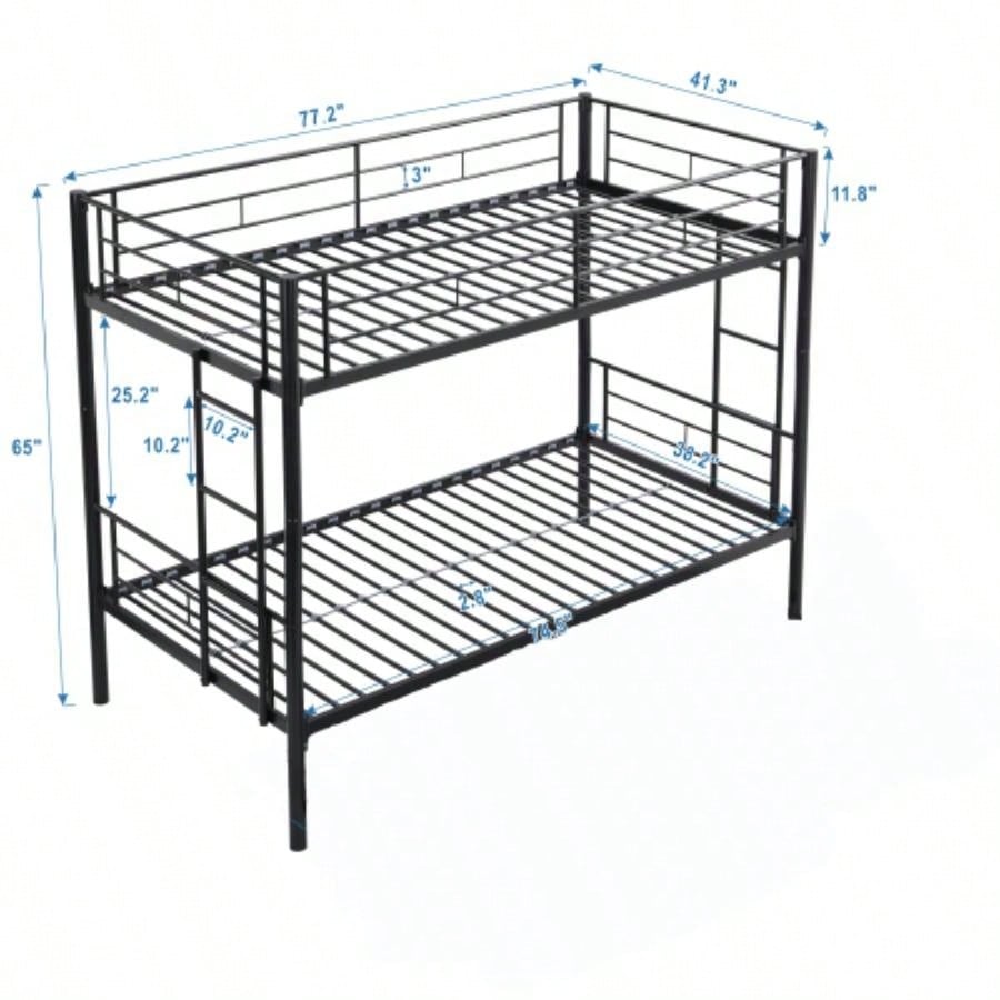 METAL BUNK BED BLACK