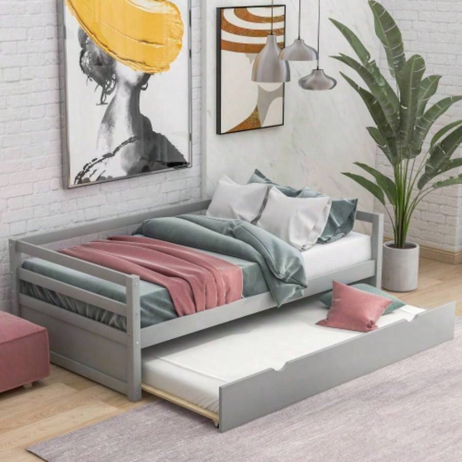 Twin Daybed with Trundle Frame - Small Bedroom Storage