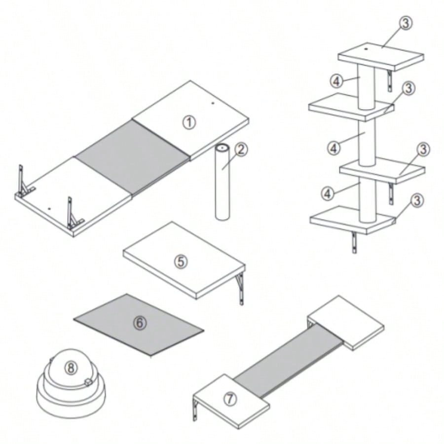Wall Shelves, Wall - Mounted Climber Set of 5, Floating Perches, Furniture