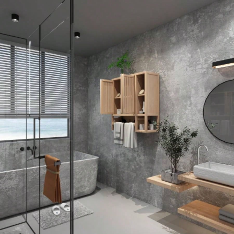 Bathroom cabinet wall mounted toilet storage big box