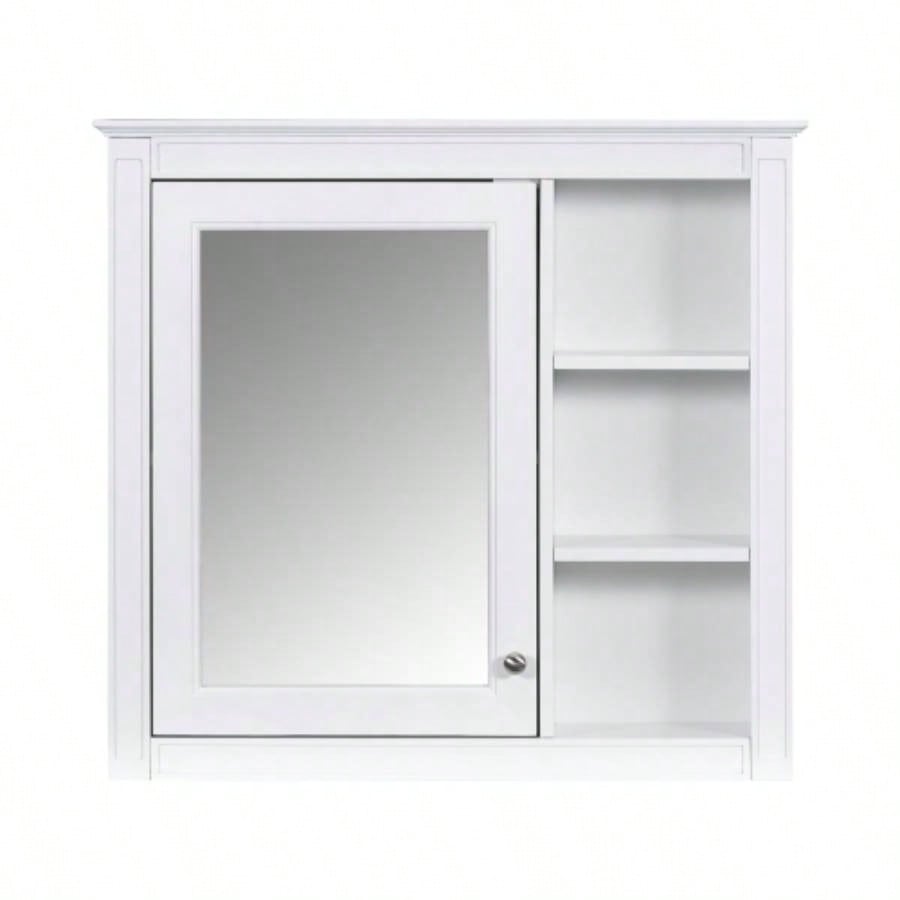 30x 28 Medicine Cabinet, Wall Mounted Bathroom Storage Cabinet, Modern Bathroom Wall Cabinet with Mirror, Medicine Cabinet, Mirror Cabinet with 3 Open Shelves Not Include Bathroom Vanity