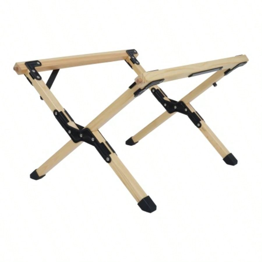 Portable Foldable Outdoor Picnic Table - Natural Beech Wood Camping Table with X - Frame Design - Small Sizes